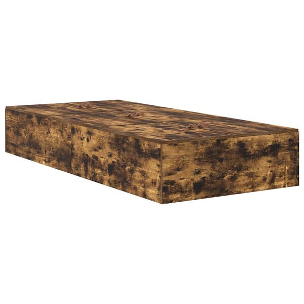 vidaXL Rám postele s úložným prostorem Dymová dub 90 x 200 cm