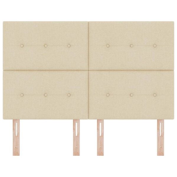 vidaXL Zadn&eacute; čelo s čelnou doskou Kr&eacute;mov&aacute; 144 cm Umel&aacute; koža