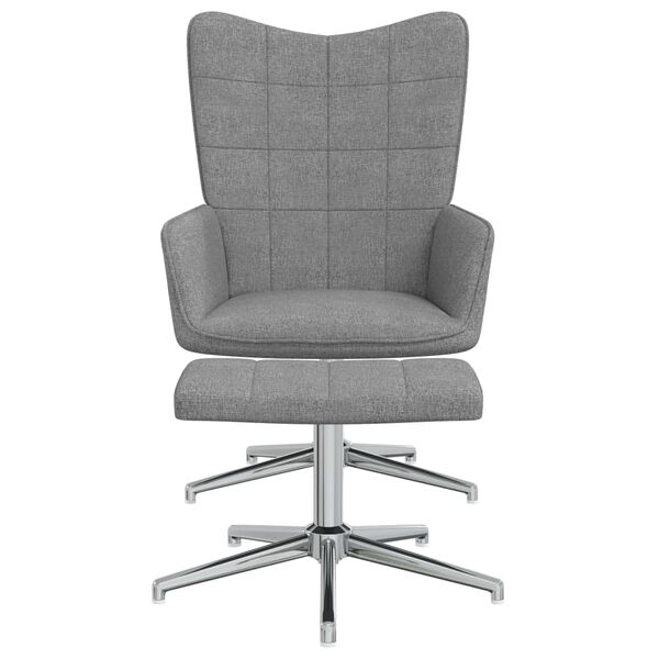 vidaXL Relaxačn&eacute; kreslo s podnožkou, svetlosiv&eacute;, l&aacute;tka