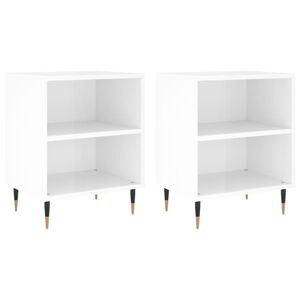 vidaXL Nočn&eacute; skrinky 2 ks leskl&eacute; biele 40x30x50 cm kompozitn&eacute; drevo