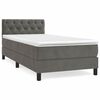 vidaXL Posteľn&yacute; r&aacute;m boxspring s matracom tmavosiv&yacute; 80x200 cm zamat