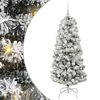 vidaXL Umel&yacute; Skl&aacute;pac&iacute; Vianočn&yacute; Stromček 150 LED Zelen&aacute; a biela 150 cm