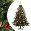 vidaXL Umel&yacute; vianočn&yacute; stromček s vianočn&yacute;mi guľami 210 cm 300 LED