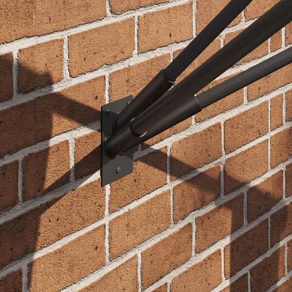 vidaXL Držiak na vlajkovú tyč Čierna 10.5 x 7.5 cm Oceľ