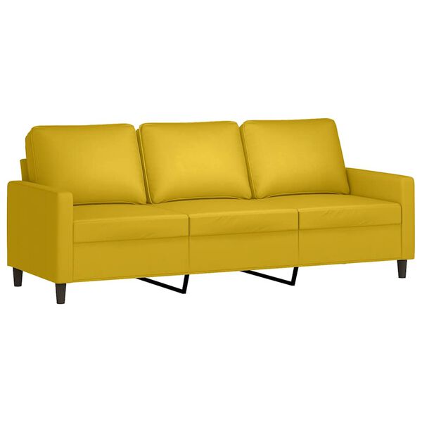 vidaXL 3-dielna sedacia s&uacute;prava s vank&uacute;&scaron;mi žlt&aacute; l&aacute;tka