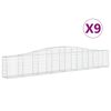 vidaXL Obl&uacute;kov&yacute; gabionov&yacute; k&ocirc;&scaron; 9 ks 400x30x60/80 cm pozinkovan&eacute; železo