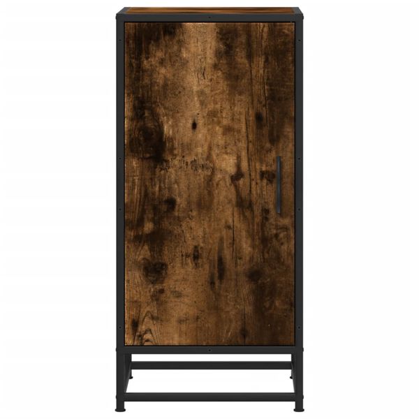 vidaXL Komoda dymový dub 35,5x35x76 cm kompozitné drevo a kov