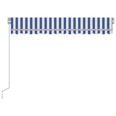 vidaXL Ručná zaťahovacia markíza s LED modro-biela 300x250 cm