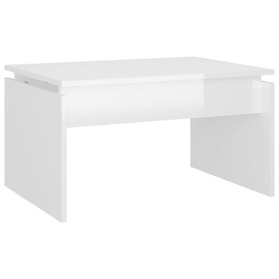vidaXL Konferenčný stolík lesklý biely 68x50x38 cm drevotrieska