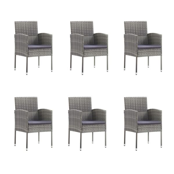 vidaXL 7-dielna z&aacute;hr. jed&aacute;lensk&aacute; sada s vank&uacute;&scaron;mi antracitov&aacute; polyratan