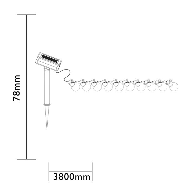 Luxform Sol&aacute;rne p&aacute;rty svetl&aacute; Menorca, 10 LED di&oacute;d, priehľadn&eacute;