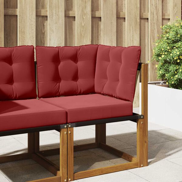 vidaXL Vank&uacute;&scaron; na vonkaj&scaron;iu pohovku 3 pcs v&iacute;novo červen&aacute; Polyester