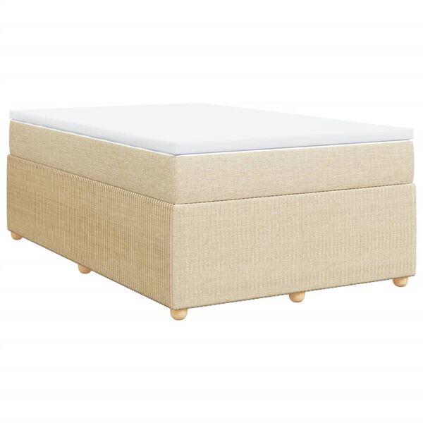 vidaXL Boxspring posteľ s matracom krémový 120x200 cm látka