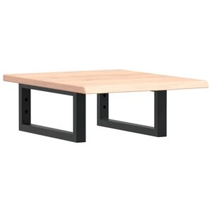 vidaXL Polica pod um&yacute;vadlo, n&aacute;stenn&aacute;, oceľ a dubov&yacute; mas&iacute;v