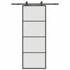 vidaXL Posuvn&eacute; dvere s kovan&iacute;m čierne 76x205 cm ESG sklo