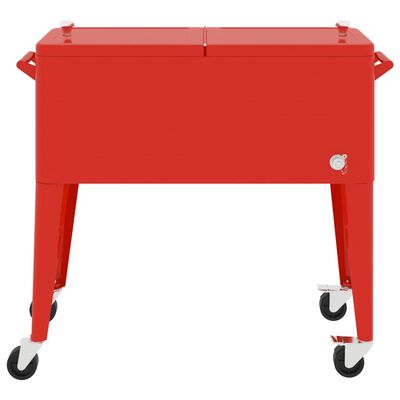 vidaXL Chladiaci vozík červený 92x43x89 cm