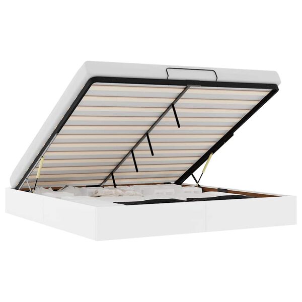 vidaXL Osmanský rám postele bez matraca biela 160x200 cm umelá koža