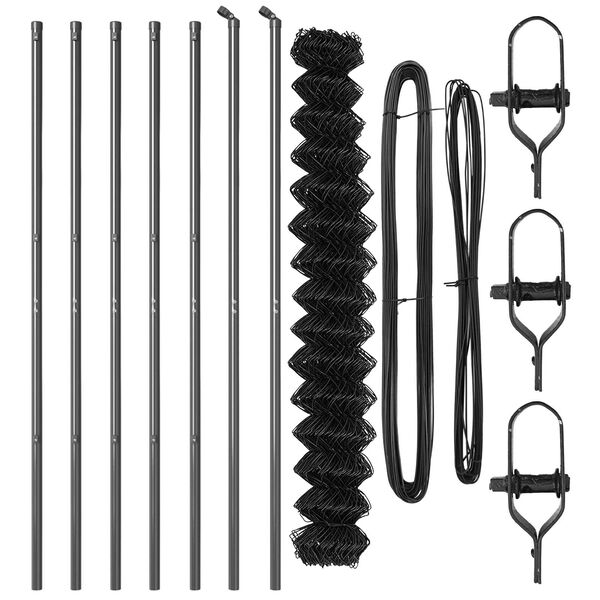 vidaXL Stĺp na plot. Siv&aacute; 10 x 1,5 m (60 x 60 mm sieť) Ocel a PVC