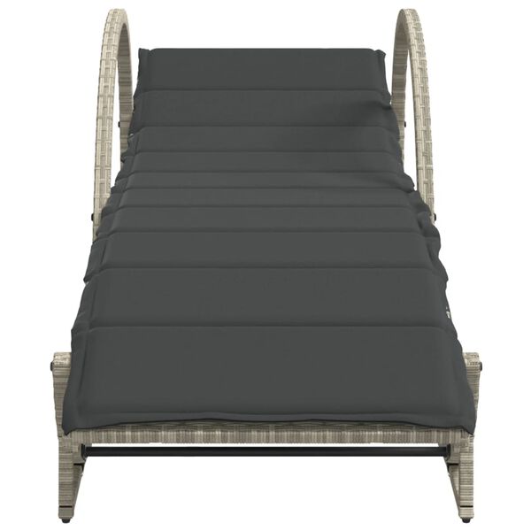 vidaXL Záhradné ležadlá 2 ks s vankúšmi svetlosivé polyratan