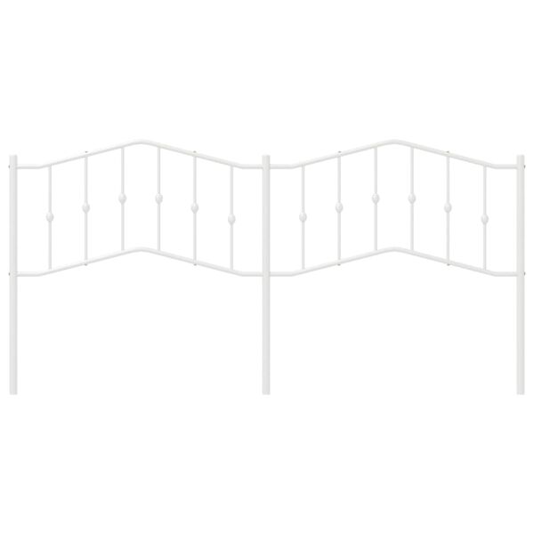 vidaXL Kovové čelo postele biele 200 cm