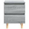 vidaXL Nočný stolík s nohami z masívneho dreva sivý 40x35x50 cm