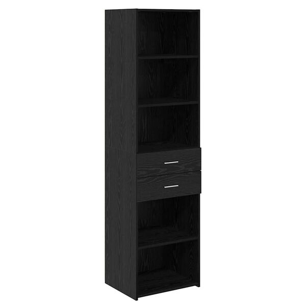 vidaXL Highboard Čierny dub 50 x 42,5 x 185 cm Kompozitn&eacute; drevo