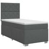 vidaXL Posteľ boxspring s matracom Tmavosiv&aacute; Jednoduch&yacute; L&aacute;tka