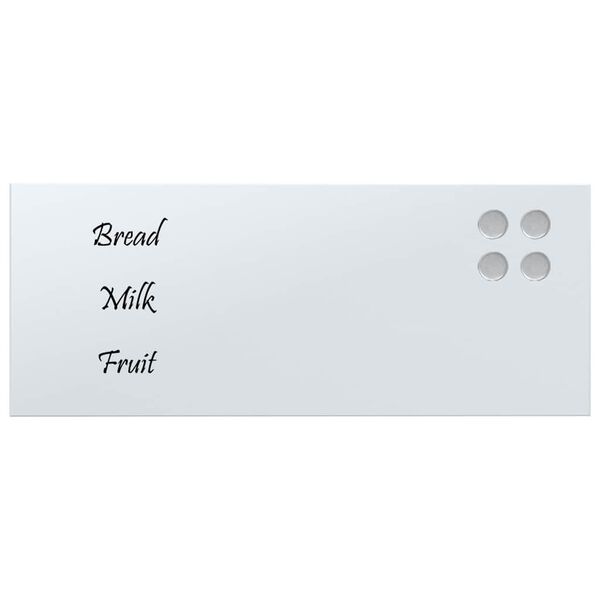 vidaXL N&aacute;stenn&aacute; magnetick&aacute; tabuľa biela 50x20 cm tvrden&eacute; sklo