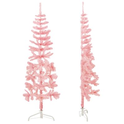 vidaXL Umelý vianočný polovičný stromček s podstavcom ružový 180 cm