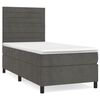 vidaXL Posteľn&yacute; r&aacute;m boxspring s matracom tmavosiv&yacute; 90x200 cm zamat