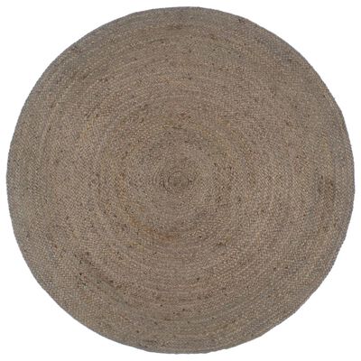 vidaXL Ručne vyrobený jutový koberec okrúhly 210 cm sivý