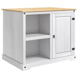 vidaXL Kuchynsk&yacute; ostrovn&yacute; set Biely a vosk z medu 112 x 77 x 91,5 cm