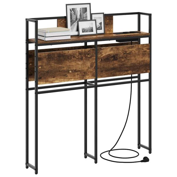 vidaXL &Uacute;ložn&eacute; čelo s poličkou Tmav&yacute; dub 75 cm Kompozitn&eacute; drevo