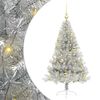 vidaXL Umel&yacute; predsvieten&yacute; vianočn&yacute; stromček Strieborn&aacute; 120 cm PET