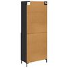 vidaXL Highboard Čierny dub 69,5 x 34 x 180 cm Kompozitn&eacute; drevo