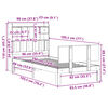 vidaXL Posteľ s knižnicou bez matraca 90x190 cm borovicový masív