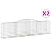 vidaXL Obl&uacute;kov&eacute; gabi&oacute;nov&eacute; ko&scaron;e 2 ks 400x50x100/120cm pozinkov. železo