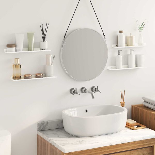 vidaXL Z&aacute;vesn&aacute; polica N&aacute;stenn&yacute; 4 pcs Biely 40 x 9 x 2,5 cm Oceľ