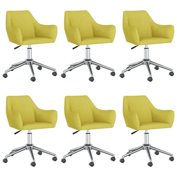 vidaXL Otočn&eacute; jed&aacute;lensk&eacute; stoličky 6 ks zelen&eacute; l&aacute;tkov&eacute;