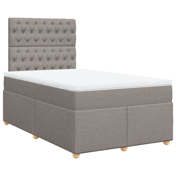 vidaXL Boxspring posteľ s matracom sivohned&aacute; 120x190 cm l&aacute;tka