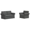 vidaXL Sada pohoviek 2 pcs Tmavo &scaron;ed&aacute; 155 x 82 x 80 cm l&aacute;tka