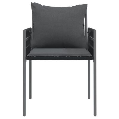 vidaXL Záhradné stoličky s vankúšmi 2 ks čierne 54x61x83 cm polyratan