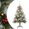 vidaXL Umel&yacute; vianočn&yacute; stromček Zelen&aacute; a biela 120 cm PVC, kov a plast