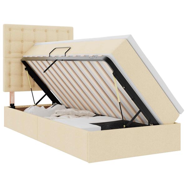 vidaXL Postel s &uacute;ložn&yacute;m prostorem a LED svetlom Kr&eacute;mov&aacute; 90 x 190 cm