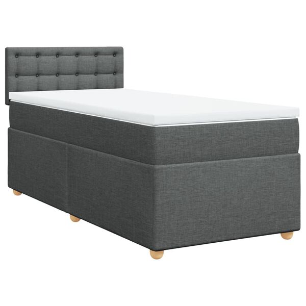 vidaXL Boxspring posteľ s matracom tmavosiv&aacute; 90x190 cm l&aacute;tka
