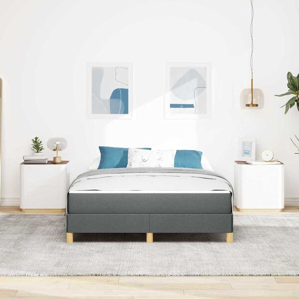 vidaXL Posteľ s pružinov&yacute;m r&aacute;mom Tmavo &scaron;ed&aacute; 140 x 190 cm l&aacute;tka