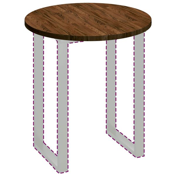 vidaXL Vrchn&aacute; doska Tmavohned&aacute; &Oslash; 70 x 2,5 cm Mas&iacute;vne dubov&eacute; drevo