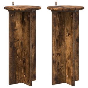 vidaXL Stojan na rastliny 2 ks Dymov&yacute; dub 29,5 x 29,5 x 60 cm