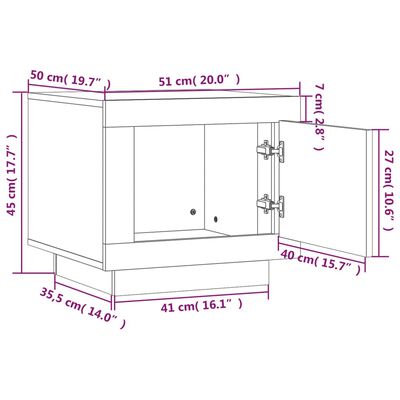 vidaXL Konferenčný stolík biely 51x50x45 cm spracované drevo