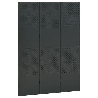 vidaXL 3-panelový paraván antracitová 120x180 cm oceľ